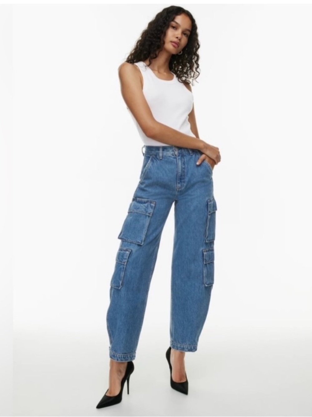 Denim Forum THE 9OS MILLIE HI-RISE CARGO size 24
